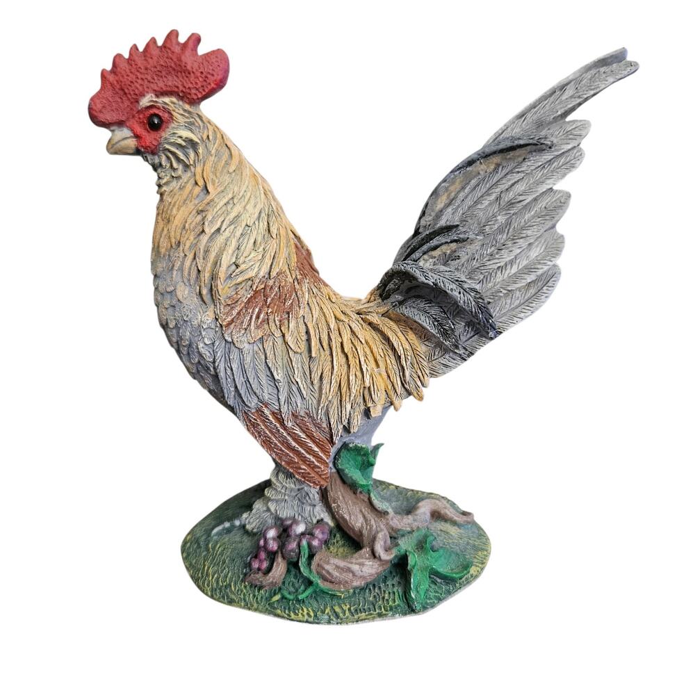 Apsit Brothers 1998 Rooster Figurine Hand Painted Resin Country Farm Decor
